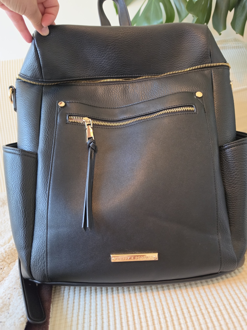 Poppy & Peonies | Commuter Black Backbag